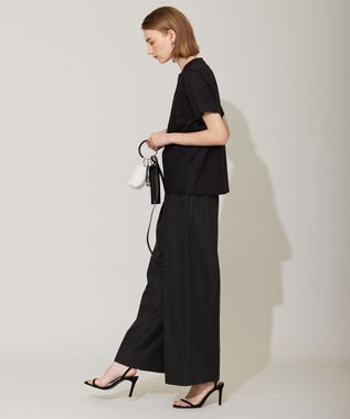 ICB 【洗える】レースコンビジャージー プルオーバー ブラック系