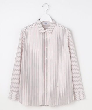 J.PRESS LADIES BEZコットンナイロン ストライプ シャツ ブラウス