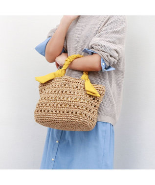 UNBILLION カシュカシュ cachecache / 下がりリボン柄編みトートバッグ