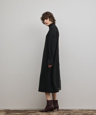 GRACE CONTINENTAL スパンコールニットワンピース ブラック