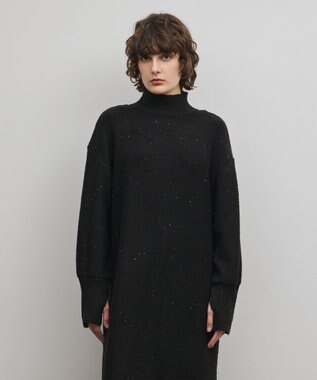 GRACE CONTINENTAL スパンコールニットワンピース ブラック