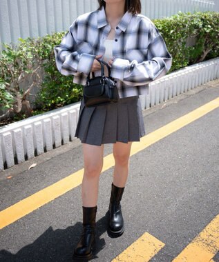 WEGO オンブレチェックショートシャツ ホワイトチェック1