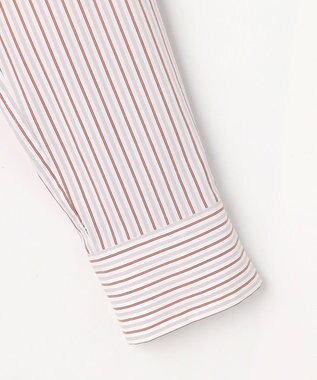 J.PRESS LADIES BEZコットンナイロン ストライプ シャツ ブラウス ホワイト×グレー系