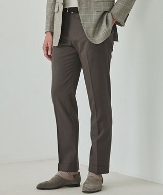 ロングセラー【洗える/折り目加工/シワになりにくい/ウエストアジャスター】ウォッシャブル サマーウール100％パンツ_限定色(ノータック)25年モデル