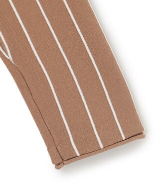 ICB L 【洗える】ヴィスコースワイド ストライプ柄プルオーバー ラディッシュブラウン柄系