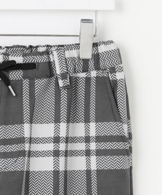 PW CIRCULUS 【MEN】チェック柄 スエードライクテーパードパンツ グレー系5