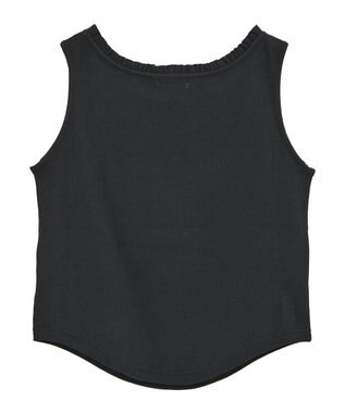 earth music&ecology フリルロゴノースリーブプルオーバー Black