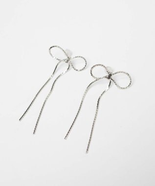 WEGO Lチェーンリボンピアス シルバー