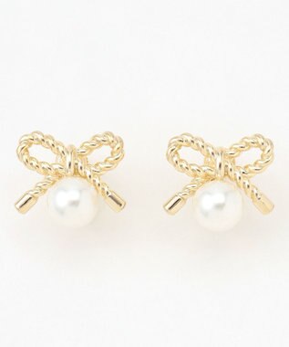 TOCCA PROMISE PEARL RIBBON EARRINGS イヤリング ゴールド系