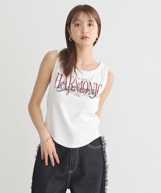 earth music&ecology フリルロゴノースリーブプルオーバー Off White