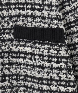 ANY L 【洗濯機可】ツイードニットジャケット ブラック×ホワイト