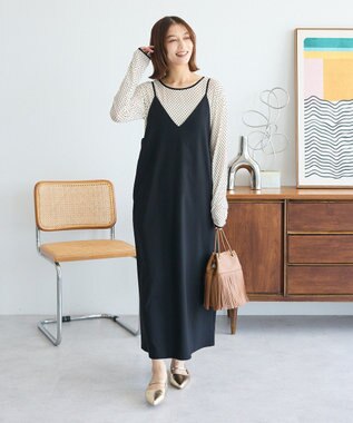 Green Parks Ｖネックキャミワンピース Black