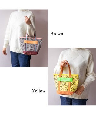 tsumori chisato CARRY コットンポルカドット ハンドバッグ Sサイズ イエロー