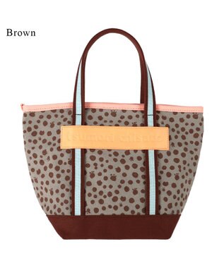tsumori chisato CARRY コットンポルカドット ハンドバッグ Sサイズ ブラウン