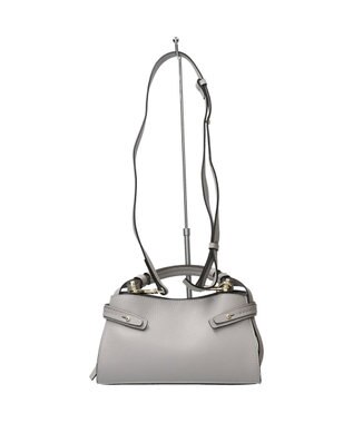 INTER-CHAUSSURES 【LORISTELLA】シュリンクレザーハンドバッグ ライトグレー