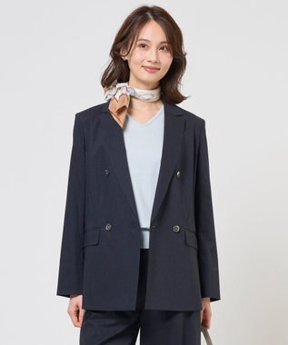 J.PRESS LADIES セルロースリネンストレッチ ダブル ジャケット