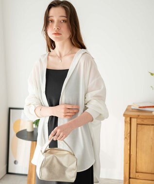 WEGO ボリュームスリーブシアーシャツ ホワイト