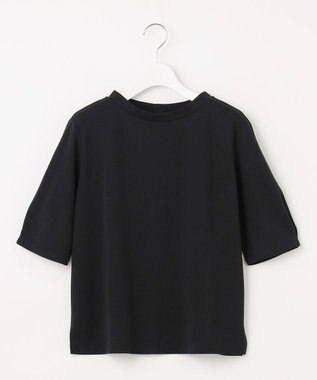 J.PRESS LADIES S 【洗える・抗菌防臭・接触冷感・吸水速乾】ドライポンチ モックネック カットソー ブラック系