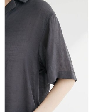 Green Parks ゆったり開襟シャツ Charcoal Gray