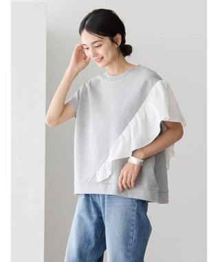 AMERICAN HOLIC ショルダーフリルミニ裏毛プルオーバー Light Gray Mixture