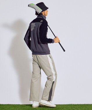 PW CIRCULUS 今が旬トップス！【ドライな肌触り / UV遮蔽率98.9% UVカット / ストレッチ】【MEN】ワッフルハーフジップトップス  ゴルフ グレー系