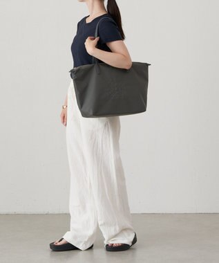 russet ＜390g/撥水性あり＞天ファスナー付きコーデュラナイロントートバッグ(CE-1560) Gray