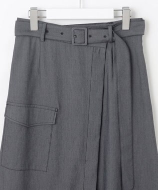 自由区 L 【カタログ掲載・接触冷感・UVカット・洗える】デニムライクボトムフレア スカート インディゴ