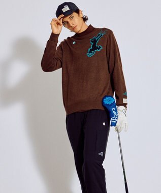 PW CIRCULUS 【MEN】Spark cat クルーネックニット ゴルフ ダークブラウン系