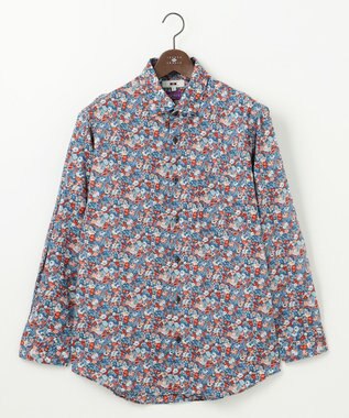 JOSEPH ABBOUD 【キングサイズ・洗える】リバティプリント シャツ ネイビー系5