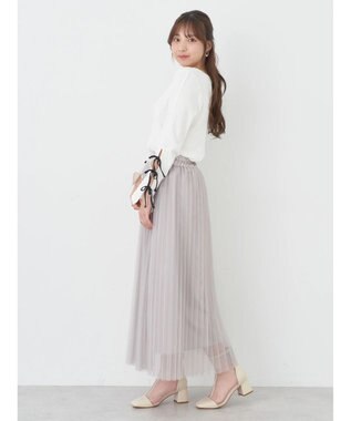 earth music&ecology チュールプリーツスカート Beige