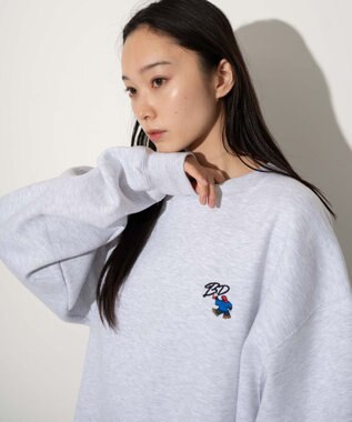 WEGO 【ユニセックス着用ITEM/裏起毛】別注BENDAVISワンポイントプルオーバー アッシュグレー