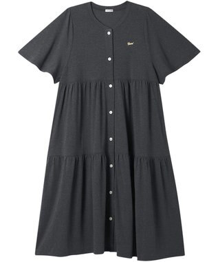 tsumori chisato SLEEP ツモリチサト ワンピース 5分袖 半袖 ルームウエア 綿混ベア天竺 ロング丈(ふくらはぎ付近) レディース UNT156 /ワコール ブラック