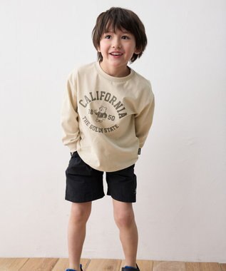 ANY KIDS ロゴプリント 長袖Tシャツ ベージュ