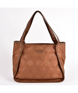 Y'SACCS ヒートエンボス ポルカドットトート Mサイズ チョコ