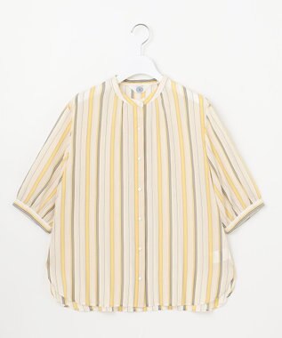 J.PRESS LADIES L 【洗える】ランダムストライプ ブラウス ベージュストライプ系