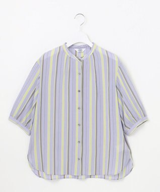 J.PRESS LADIES L 【洗える】ランダムストライプ ブラウス サックスストライプ系