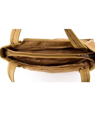 Y'SACCS ヒートエンボス ポルカドットトート Mサイズ キャメル