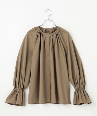 #Newans 【洗濯機可】フルギャザーブラウス カーキ