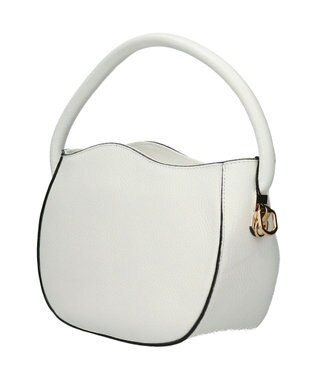 INTER-CHAUSSURES 【ANDREA CARDONE】ウェーブカットレザーハンドバッグ ホワイト