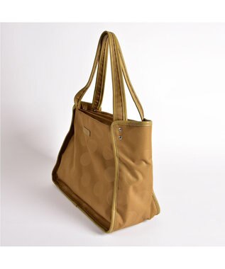 Y'SACCS ヒートエンボス ポルカドットトート Mサイズ キャメル