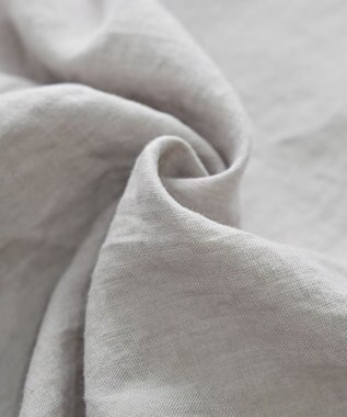 muuc 〈高品質ベルギーリネン100%〉〈通年着られる〉カットジャカード生地デザイン袖 クラシカルシルエットのブラウス ベージュグレー