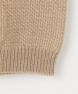 自由区 【洗える】シャイニーツイードプルオーバー ニット ベージュ