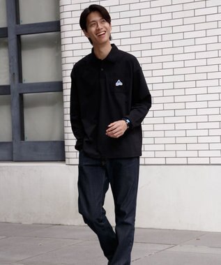 SHARE PARK MENS 【UVケア・吸水速乾・ストレッチ・軽量 】エンブレムポロTシャツ（L・XLサイズ） ブラック系