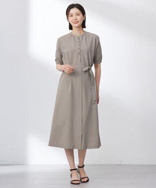 J.PRESS LADIES S 【洗える・吸水速乾】DRYライトサッカー ワンピース モカ系