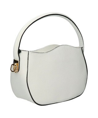 INTER-CHAUSSURES 【ANDREA CARDONE】ウェーブカットレザーハンドバッグ ホワイト