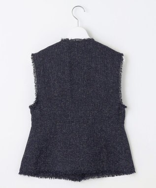 Feroux 【セットアップ対応】春ツイード コンパクトジレ ネイビー系1