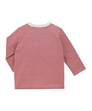 MIKI HOUSE HOT BISCUITS 【70-120cm】【Everyday Series】ワンポイント ボーダー長袖Tシャツ ワインレッド
