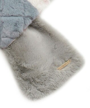 MOONBAT FURLA フェイクファーキルティングマフラー グレー