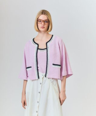 GRACE CONTINENTAL ツイーディーニットキャミ ピンク