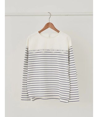 earth music&ecology レースボーダーカットソープルオーバー Sax